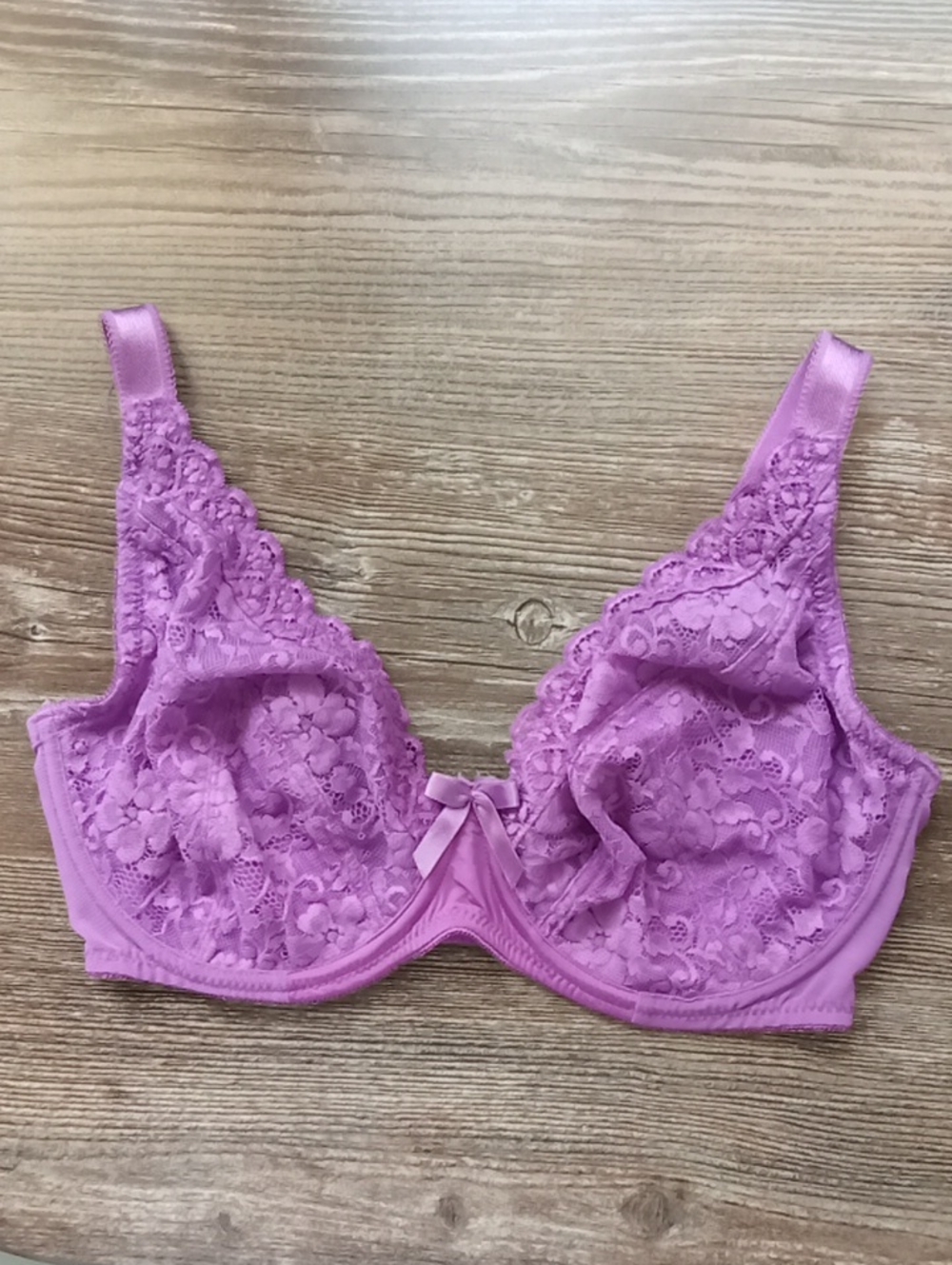 Pour Moi Rebel Plunge Unlined Underwire Lace Bra UK Size 34G/ US Size 34I